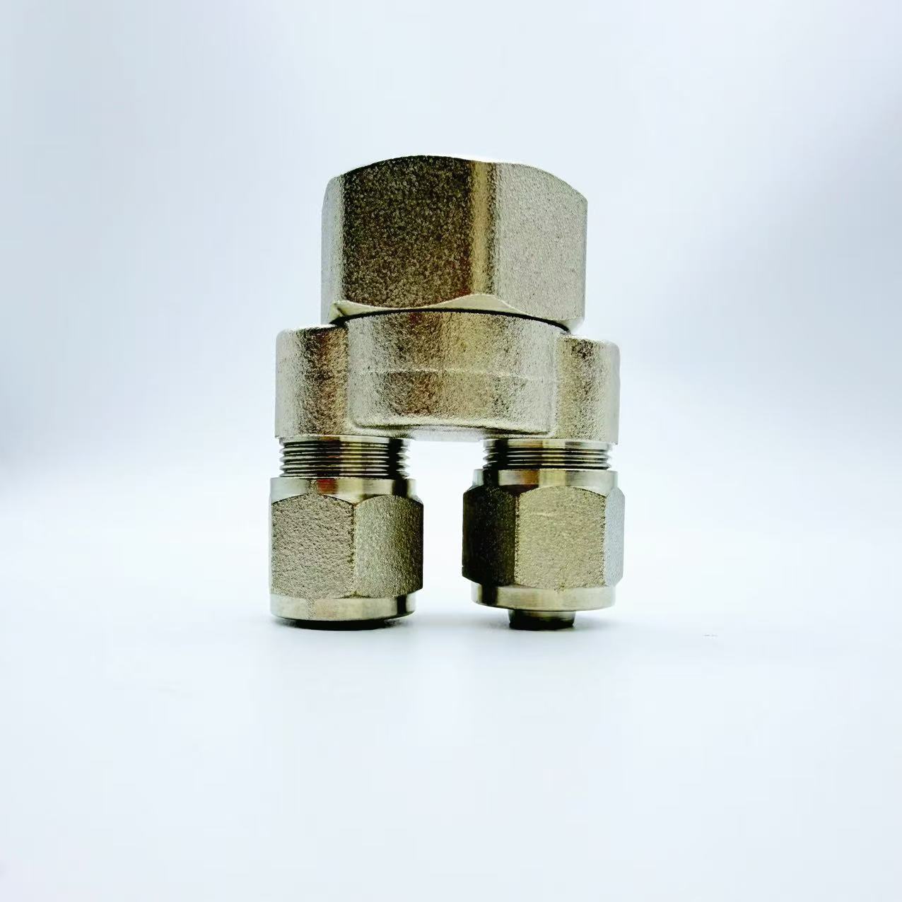 Vroulike skroefdraad Y-vormige dubbele ferrule-takverbinding