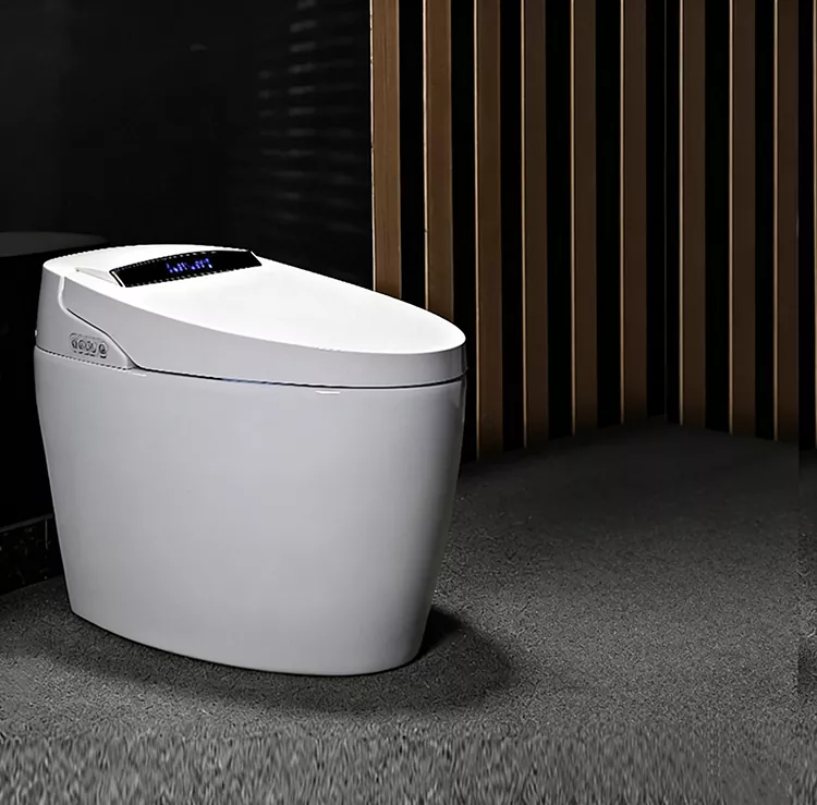 Voet-aangedrewe flip-top slim toilet