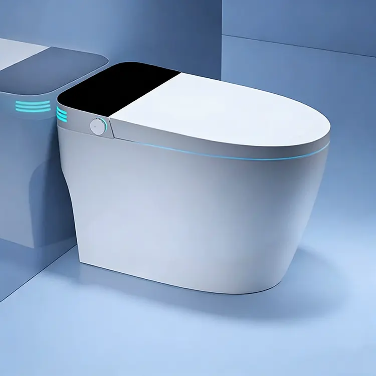 LED digitale skerm outomatiese deksel Flip-Top Foam Shield Sifon Smart Toilet