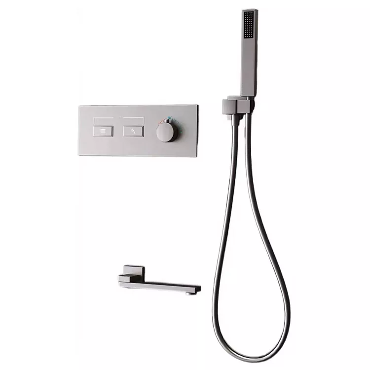Minimalistiese Donker Gunmetal Dual-Outlet stortkop