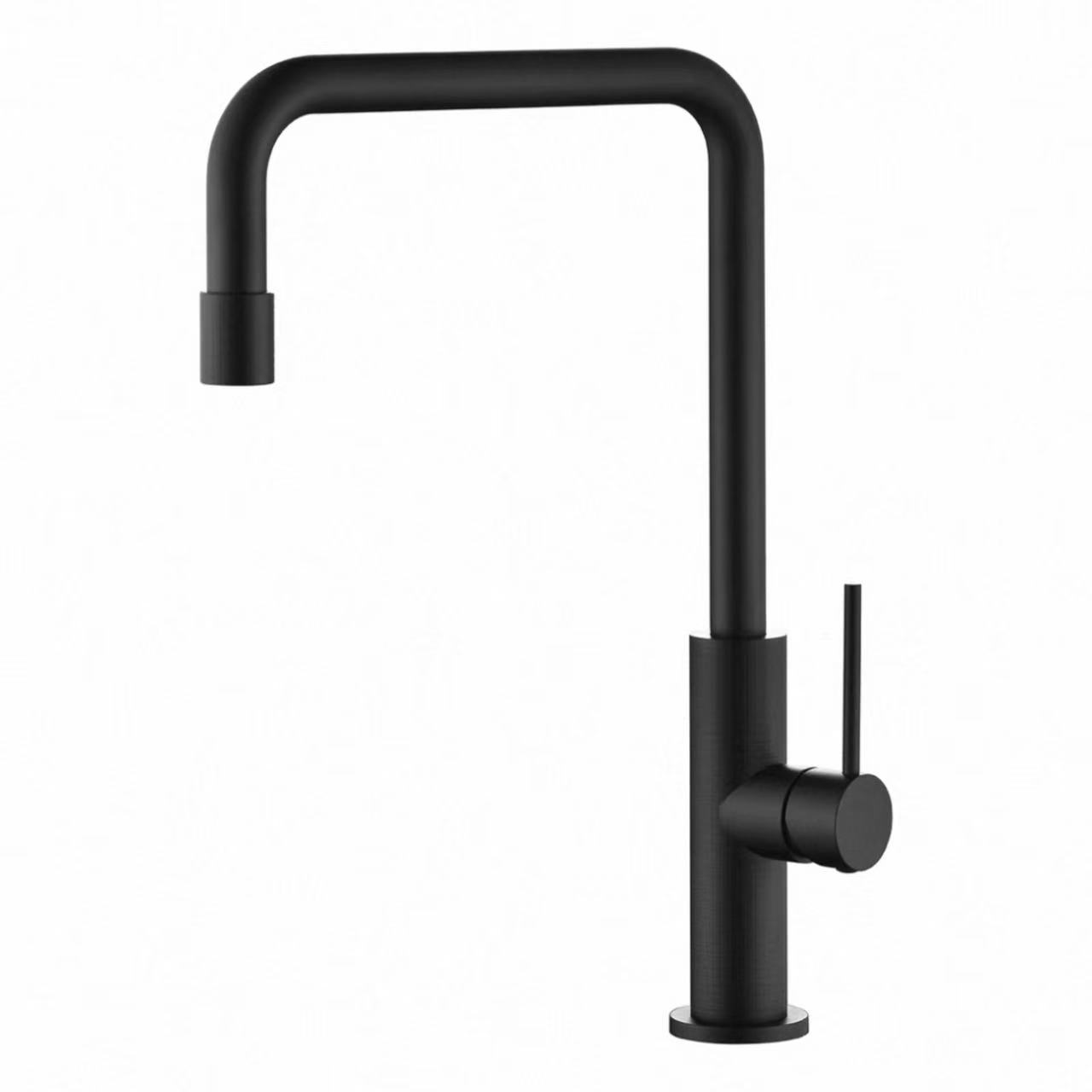 Minimalistiese L-vormige buis-gekartelde kombuis warm en koue kraan